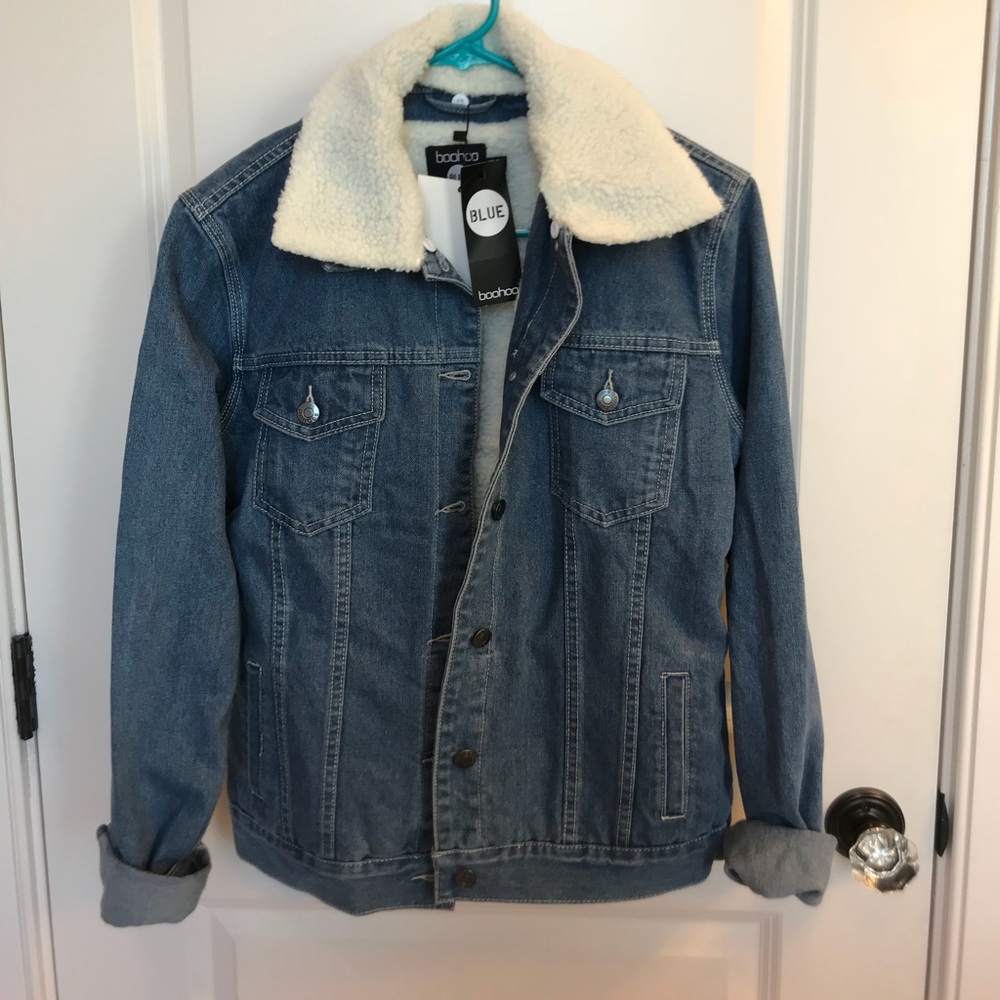 Borg Lined Oversized Denim Jacket